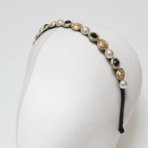 rhinestone pearl decorated headband with embellishments